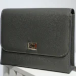 Stylish Women’s Cow Leather Handbag-Grey Color