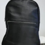 Classic Black Cow Leather Backpack