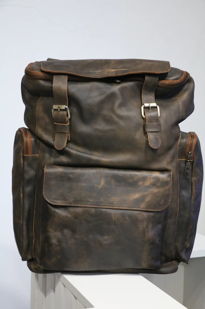 IMG_0381 Dark Brown Cow Leather Backpack - Image 1