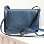 Midnight Blue Leather Crossbody Bag