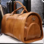 The Voyager Tan - Leather Duffle