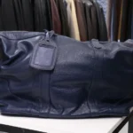 The Ocean Drift-Navy Blue Leather Duffle